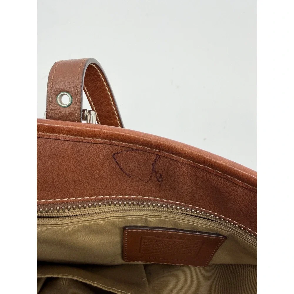 Coach Brown Leather Tote Bag F11396 Vintage Shoulder Bag Purse Silver Hardware - Picture 15 of 15